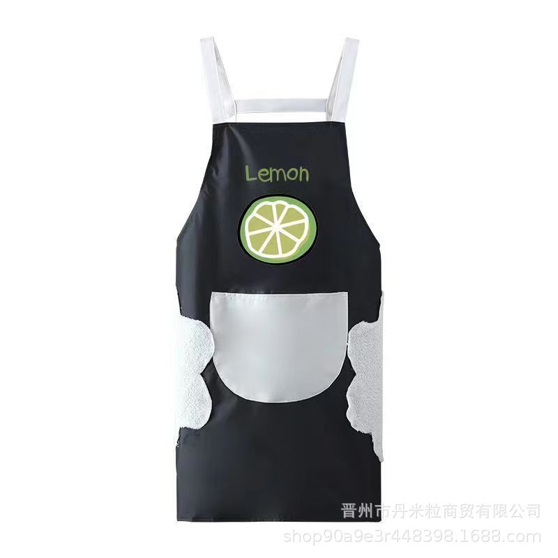 Apron Household Kitchen Waterproof Oil-Proof Female Cute Fashionable Cooking Work Adult Apron Stain-Resistant Work Clothes Set