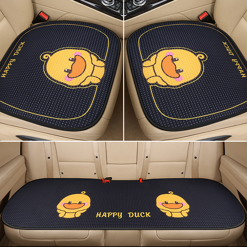 Cute Little Yellow Duck Cartoon Car Cushion Four Seasons Universal Girls' Cooling Mat for Summer Breathable Single-Piece Rear Seat Cushion