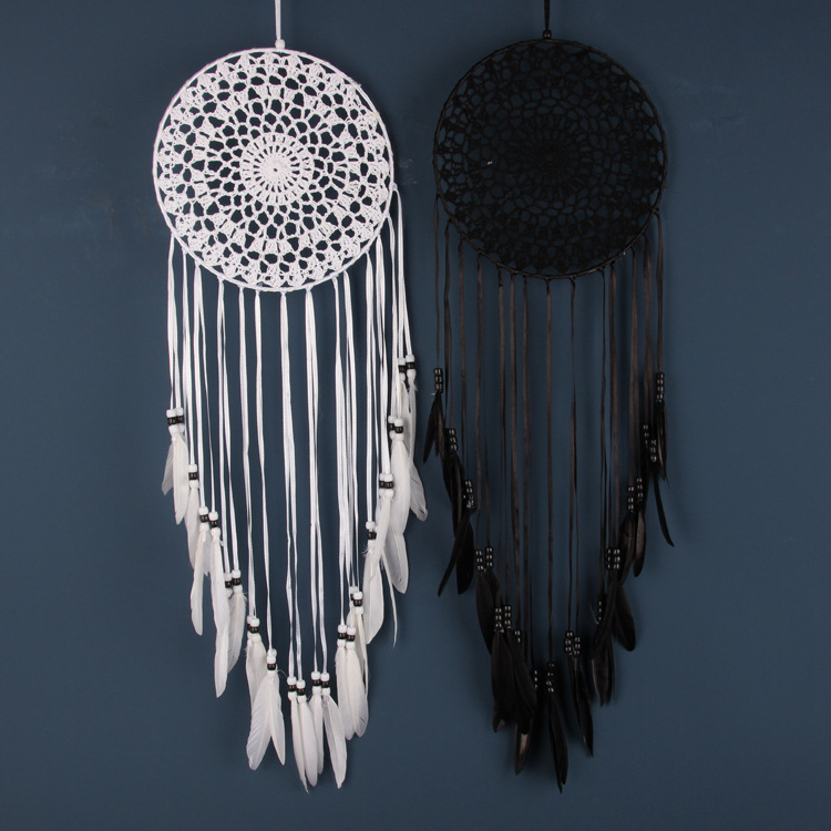 Nordic Style White Knife Feather Dreamcatcher Wind Chimes Pendant Home Decoration Bedroom Wall Stickers Hanging Decoration Creative Gift