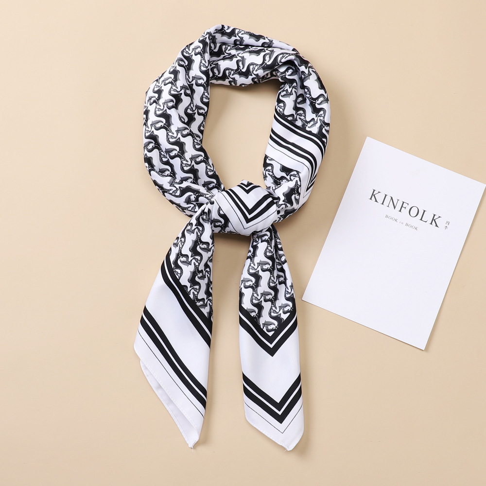 New Artificial Silk Twill Silk Square Scarf Headscarf Women's Trendy Big Brand All-Matching Graceful Shawl Scarf Factory Wholesale