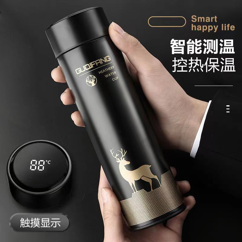 Intelligent Temperature Measurement 304 Stainless Steel Vacuum Cup National Tide Temperature Display Cup Business Vacuum Gift Cup Wholesale