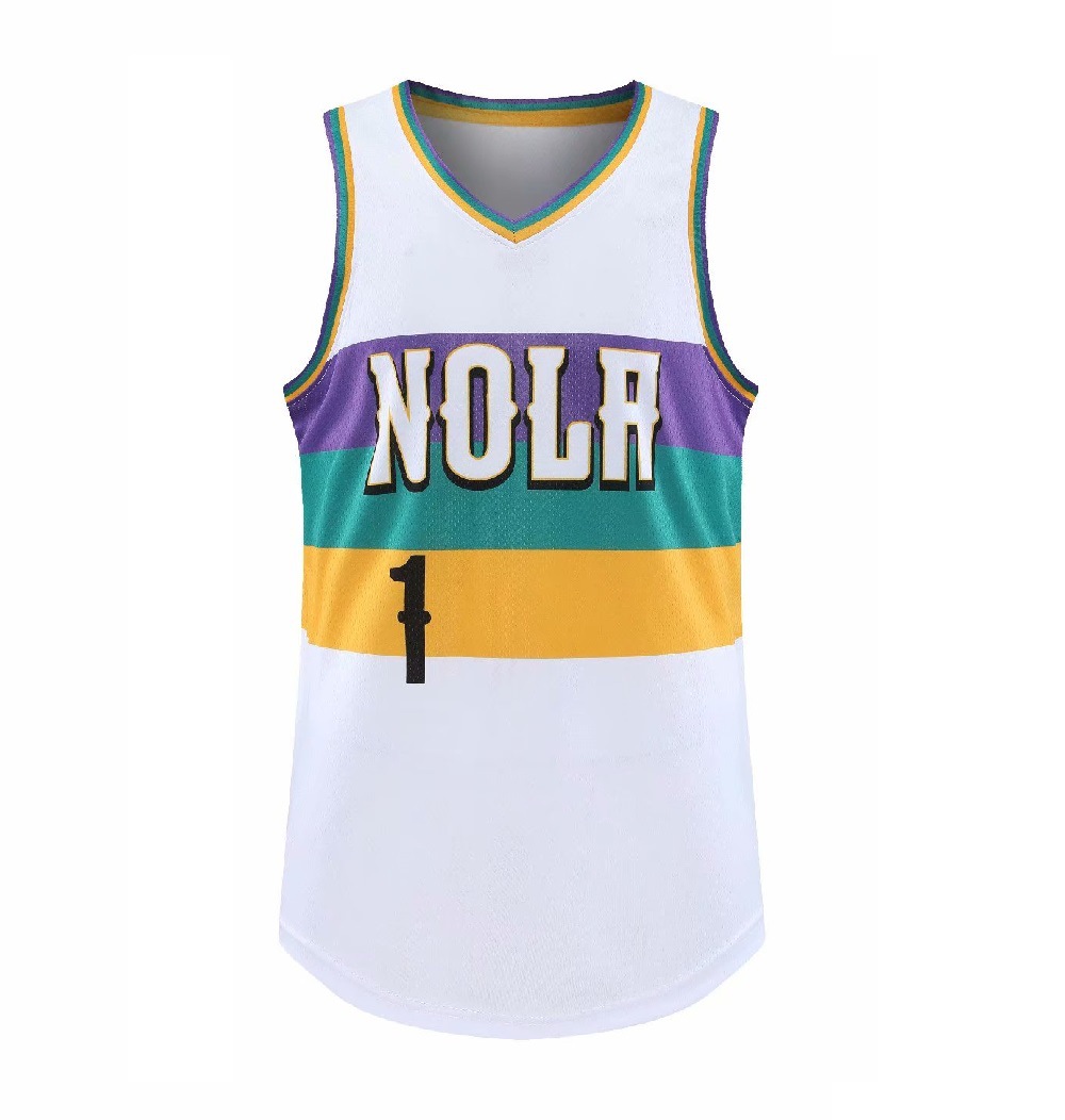 城市版锡安威廉姆斯球衣1号鹈鹕队篮球服套装全身印数码印花球衣