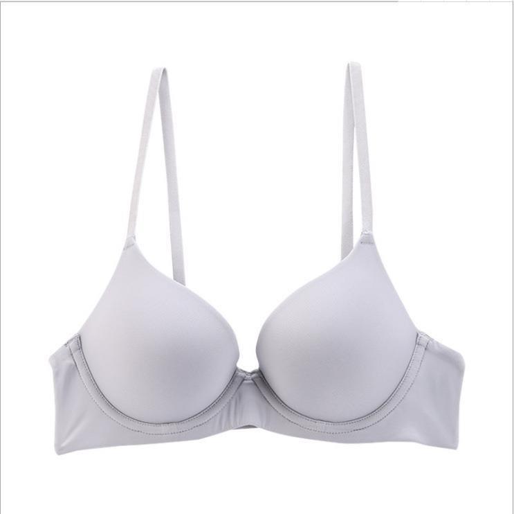 Seamless Smooth Bra Big Chest Show Small-Large Size Push up Underwear Women's Solid Color Simple Adjustable Bra Bra