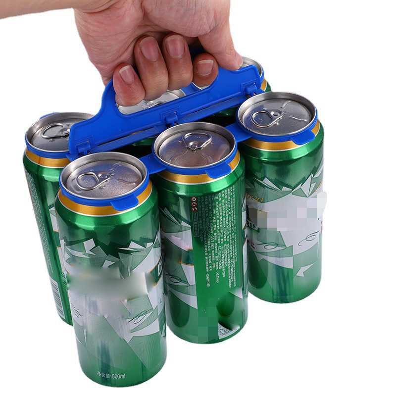 源头厂家易拉罐提手塑料提手六罐啤酒手提扣饮料四连铝罐提手批发