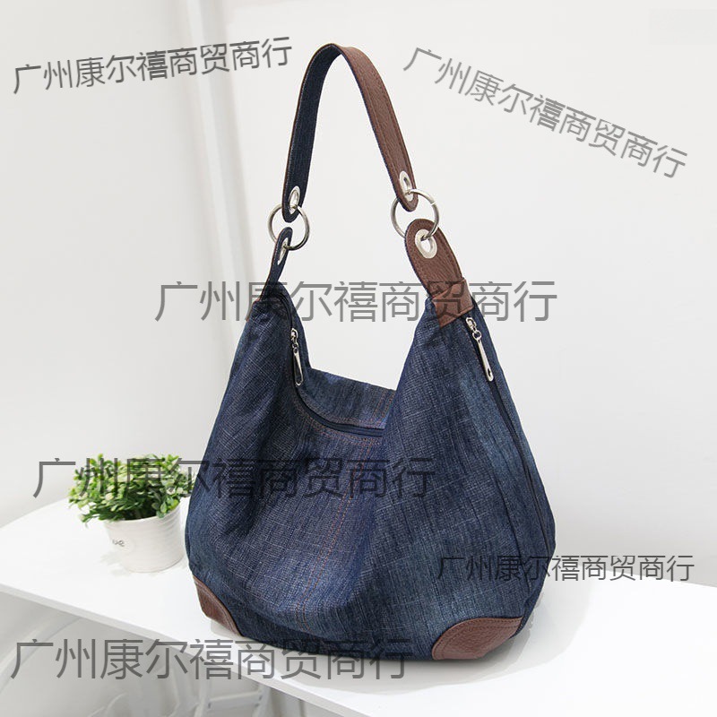 日韩版新款牛仔布包大包包帆布包女士休闲包女包单肩斜跨包潮