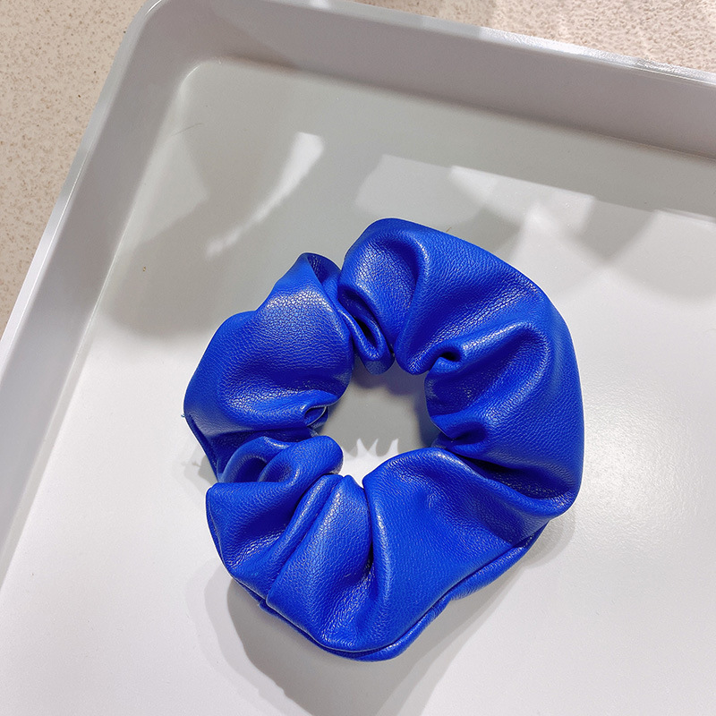 11420克莱因蓝色系ins少女布艺丝绒皮革大肠发圈发绳弹簧夹抓夹子