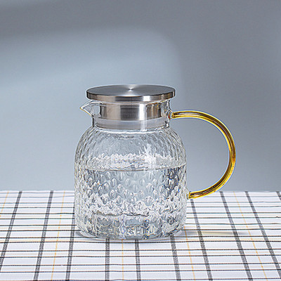 Transparent Glass Rice Grain Grain Cold Water Jar Set Bamboo Covered Steel Cover Juice More than Drink Pot Specifications Cool Boiled Water Jug