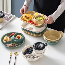 日本进口分格减脂餐盘 儿童早餐盘野炊便当自助快餐盘一人食餐具