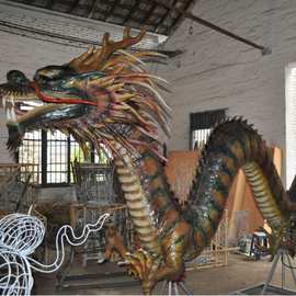 艺术创意模型龙年中华龙摆件玩具提线木偶仿真软胶动植物招牌装饰