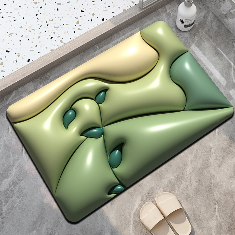 Expansion Flower 3D Three-Dimensional Floor Mat Soft Diatom Ooze Home Bathroom Bathroom Absorbent Floor Mat Non-Slip Quick-Drying Mat