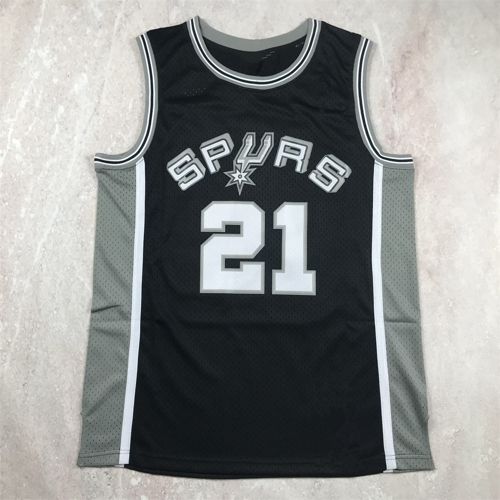 热压款篮球服马刺21号石佛邓肯duncan nba jersey复古basketball