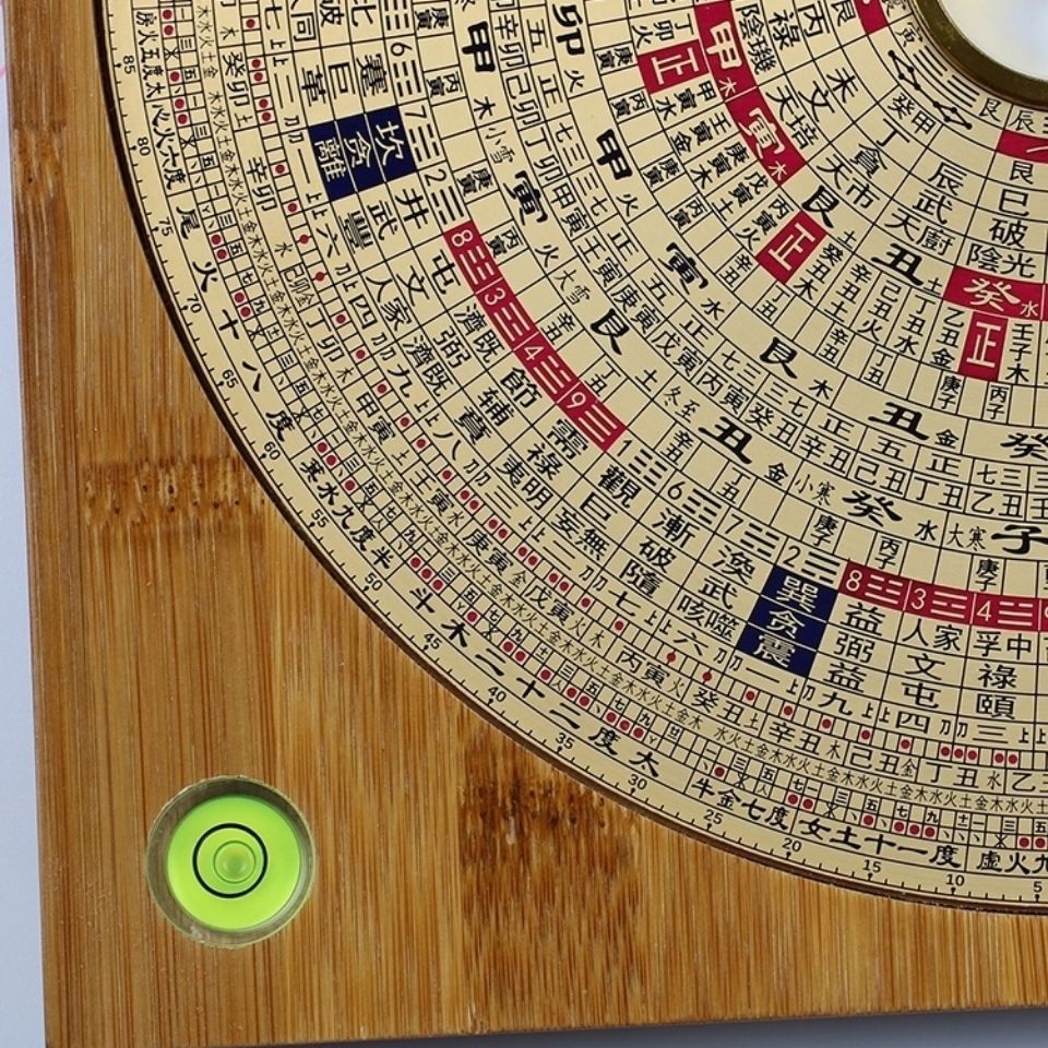 高精度风水罗盘 寸三元三合综合盘纯铜面板竹罗经