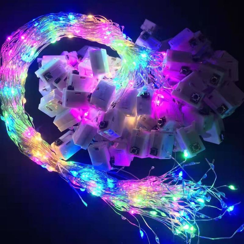 Led Copper Wire Lighting Chain Bouquet Decoration Atmosphere Colored Light Strip Small Lighting Chain Stall Luminescent Lamp Line Large Wholesale