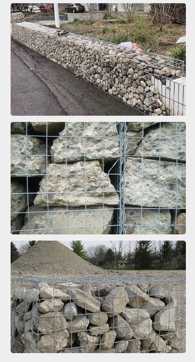 电焊石笼网别墅景区装饰石头笼子景观墙石笼格宾网电焊石笼网箱