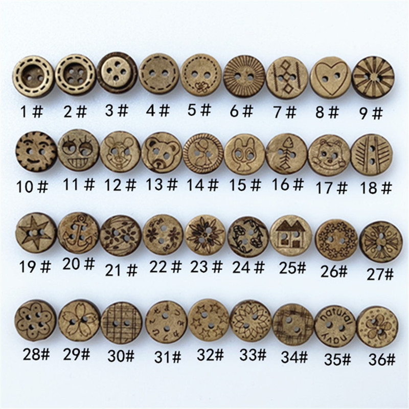 椰子纽扣工厂来样加工椰壳钮扣多种规格货期约7天支持打样椰子扣