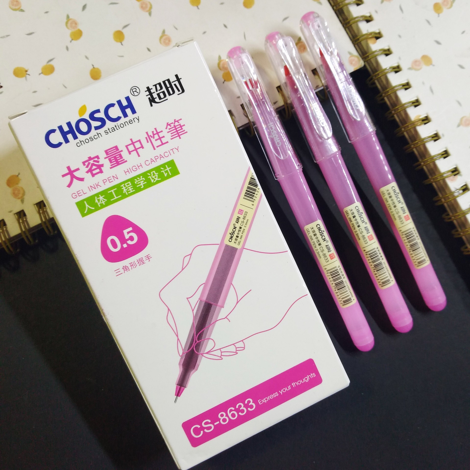 Timeout 8633 Triangular Pen 0.5mm Full Needle Tube Large Capacity Gel Pen Student Exam Writing Office Pen