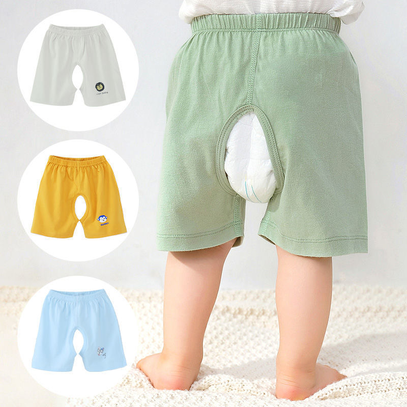 开裆裤儿童男夏季男宝宝女宝宝一岁半夏季薄款棉叉叉裤外穿2岁