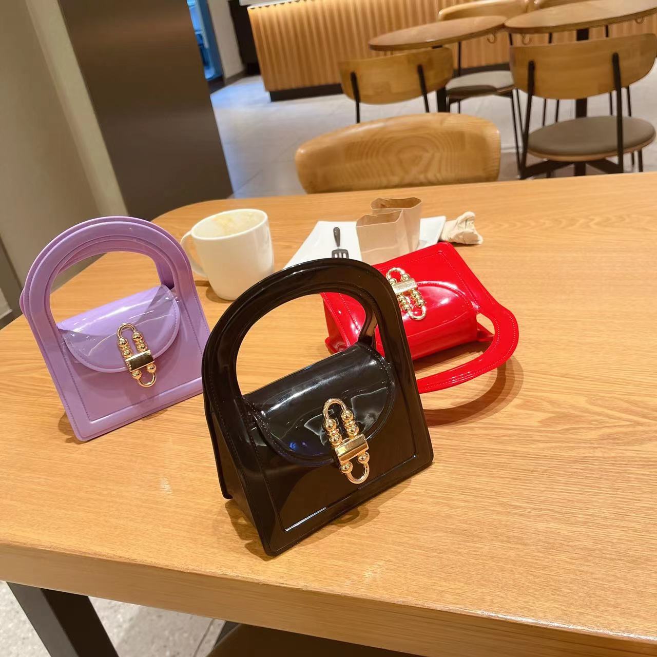 2024 Spring and Summer Children's Gel Bag Mini Fashion Fashionable Small Square Bag Simple All-Match Shoulder Crossbody Chain Women's Bag