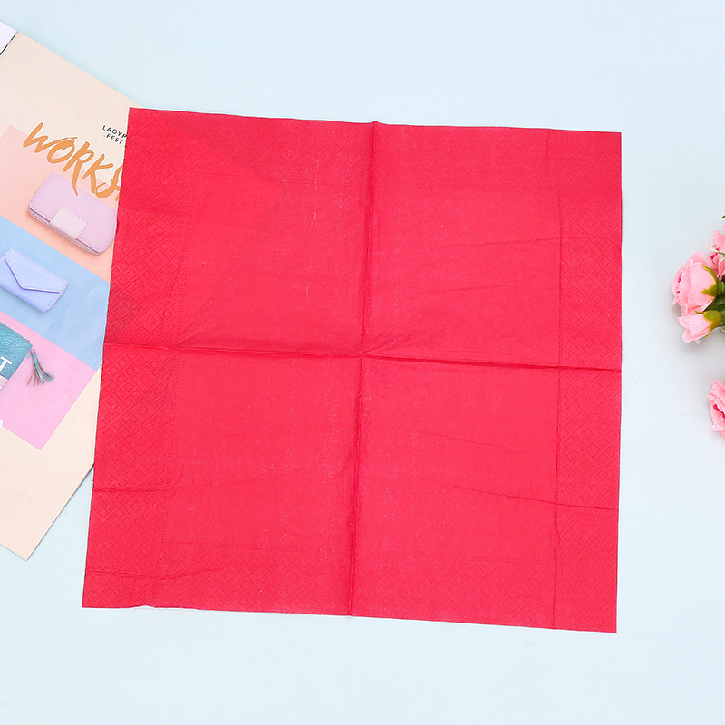 批发商用餐巾纸250双层染色彩色酒店面巾纸红色方巾卫生纸-阿里巴巴