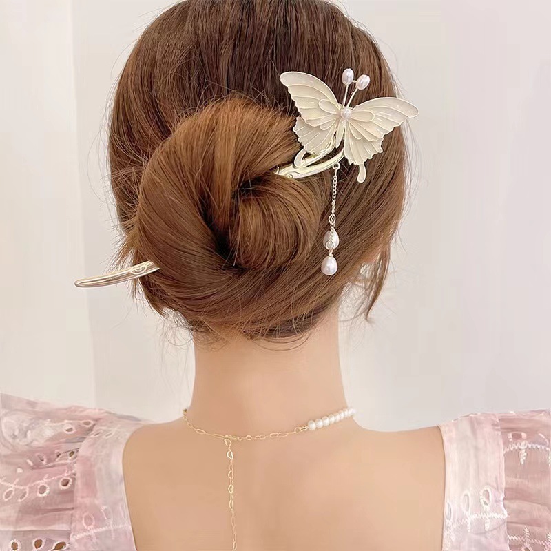 Yingmin Accessory Dance Temperament Butterfly Tassel Hairpin Super Fairy Hairpin Female Autumn and Winter Elegant Dangling Ornament Hair Accessories