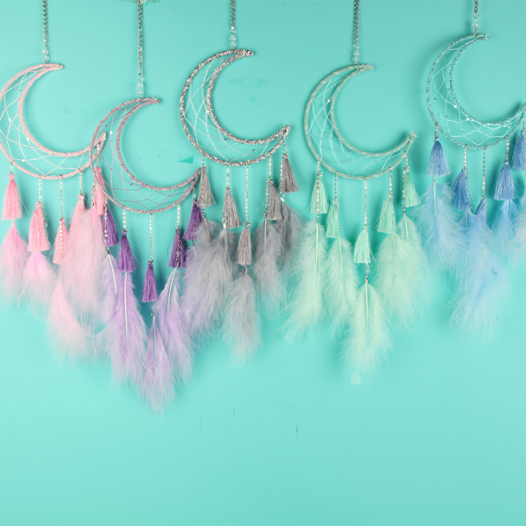 Moon Tassel Dreamcatcher Wind Chimes Girl Heart Dream Bedroom Decorations Factory Direct Sales Valentine's Day Gift