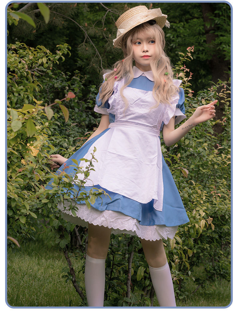 爱丽丝cos服lolita可爱洋装爱丽丝梦游仙境公主裙 日系洛丽塔女仆