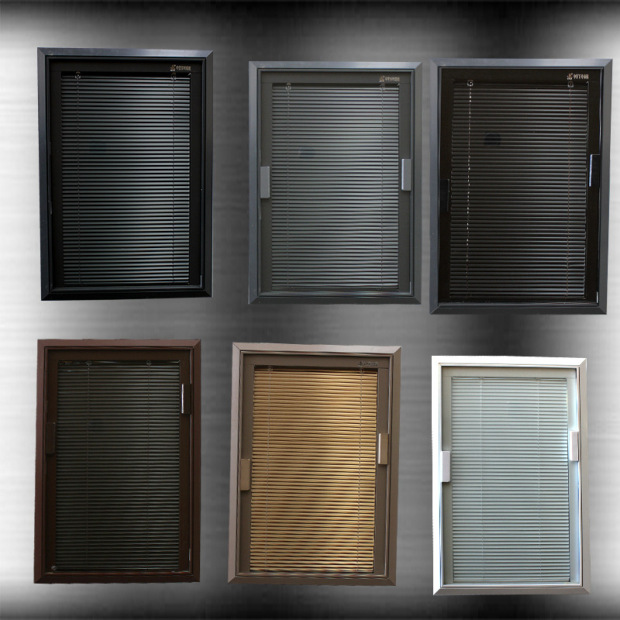 厨房铝合金内置百叶窗玻璃厨房卫生间厨房卫生间磁控百叶窗免打孔