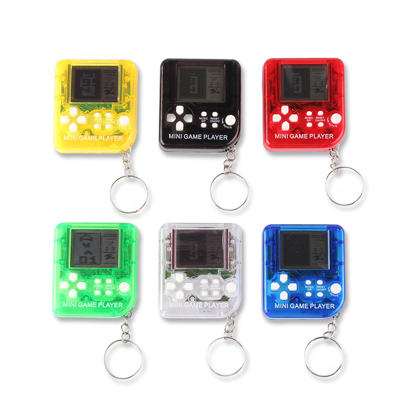 Cross-Border Supply Tetris Game Console Handheld Game Machine Mini Electronic Game Machine Key Ornament Toys