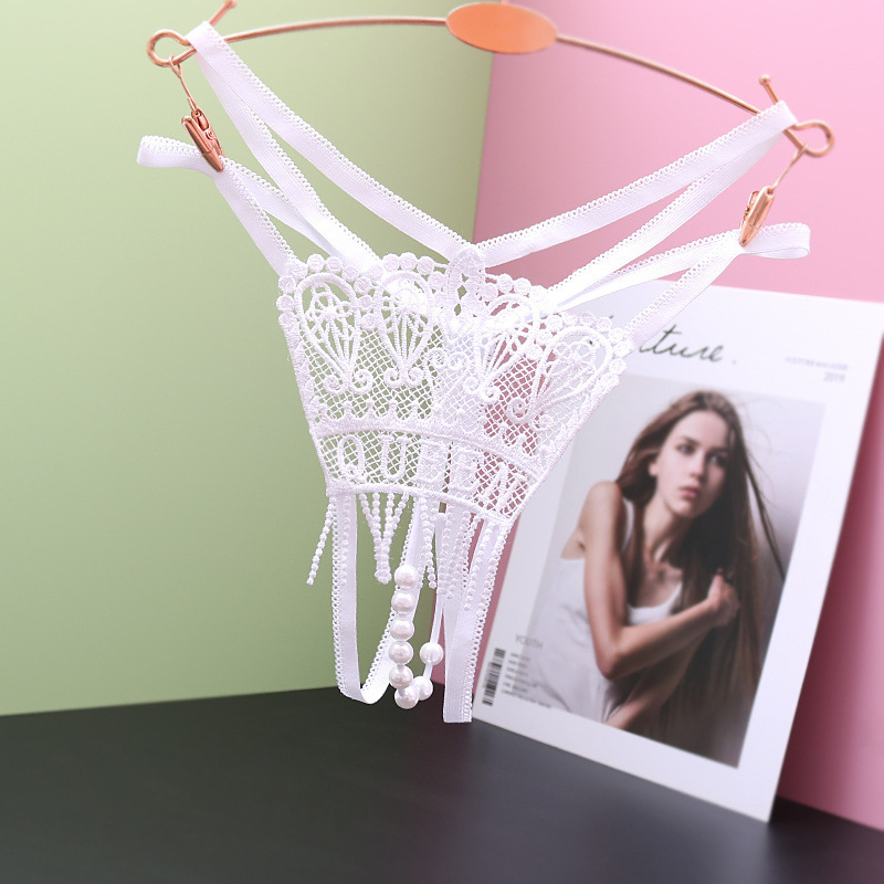 性感镂空开档丁字裤埃及风流苏宫廷珍珠按摩三角裤t字裤低腰网纱