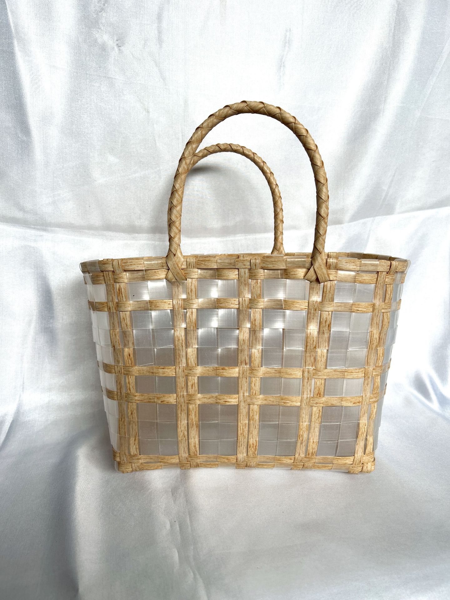 Manufacturer's Wholesale Women's Plastic Woven Bag Straw Bag Multi-Color Optional Large, Medium and Small Cabas Plastic Woven Bag