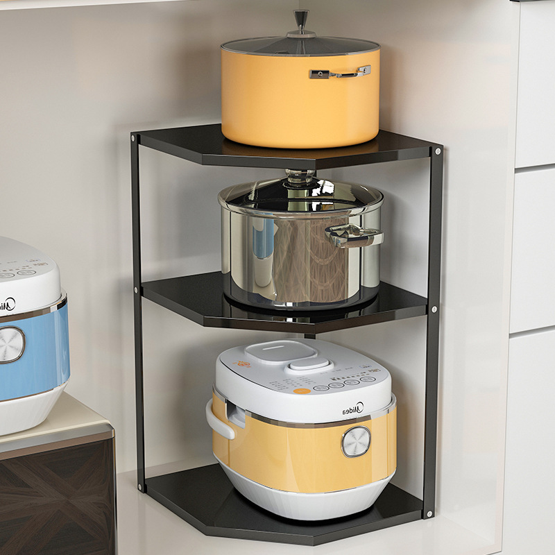 厨房锅架子锅具收纳架转角置物架家用放锅神器橱柜分层下水槽柜子