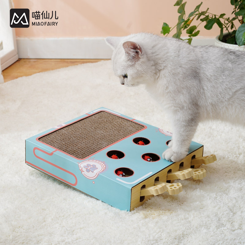 Meow Fairy Whac-a-Mole Cat Toy Cat Scratch Board Nest Grinding Claw Artifact Corrugated Paper Cat Scratching Board Cat Supplies