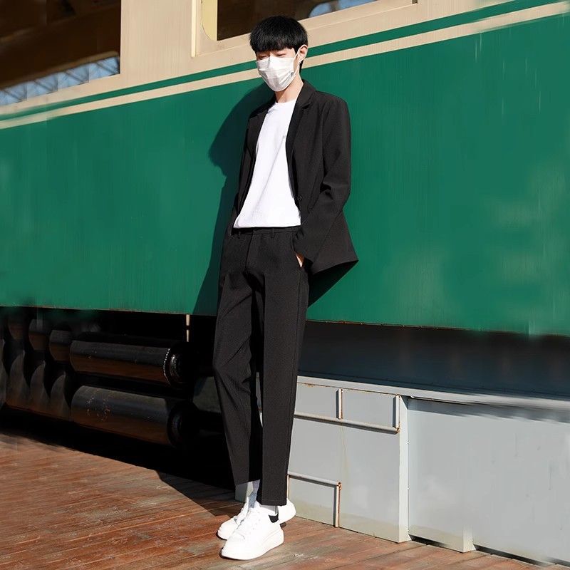 坠感西服套装男士正装轻熟风男装韩版潮流痞帅休闲西装外套-阿里巴巴