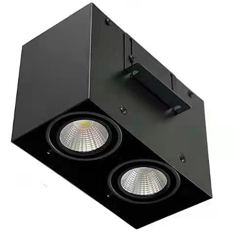 铝方通格珊吊顶专用led灯方形双头木方通射灯明装cob商铺斗胆筒灯