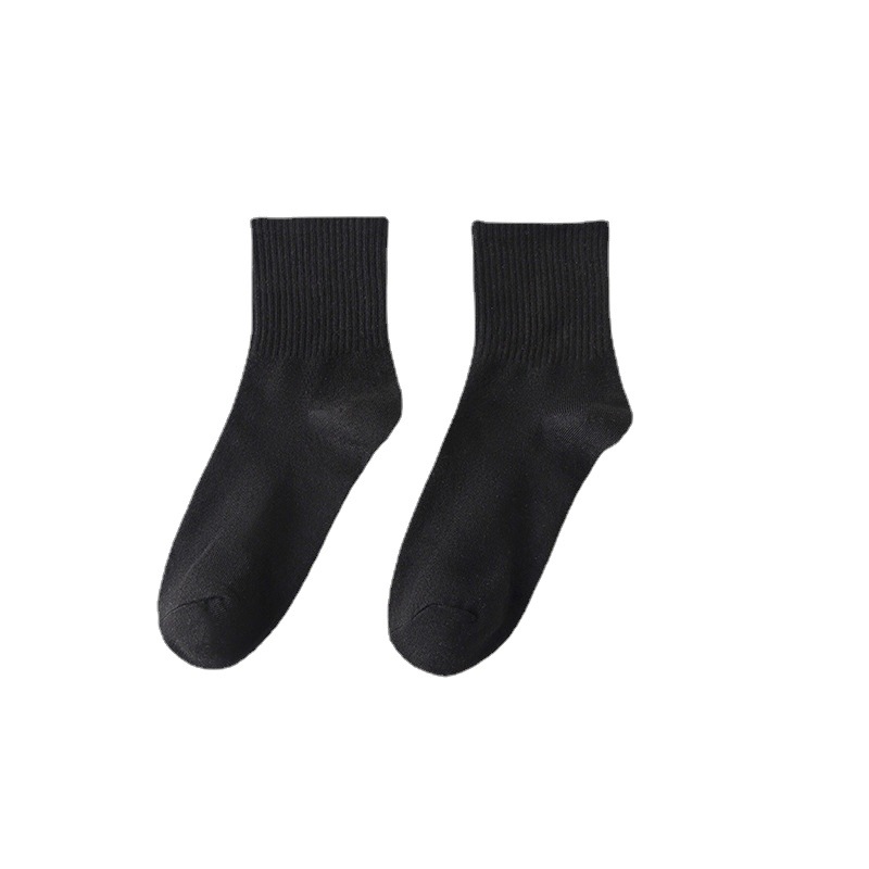 Temu Shein Amazon Black and White Socks Tube Socks College Style Cotton Trendy Four Seasons Welfare Athletic Socks