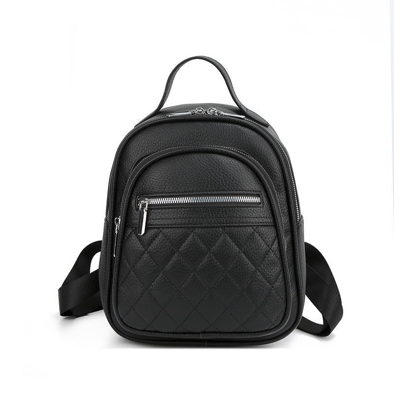 Diamond Embroidery Thread Commuter Backpack Women's Bag 2024 New Fashion Backpack Soft Leather Women's Bag