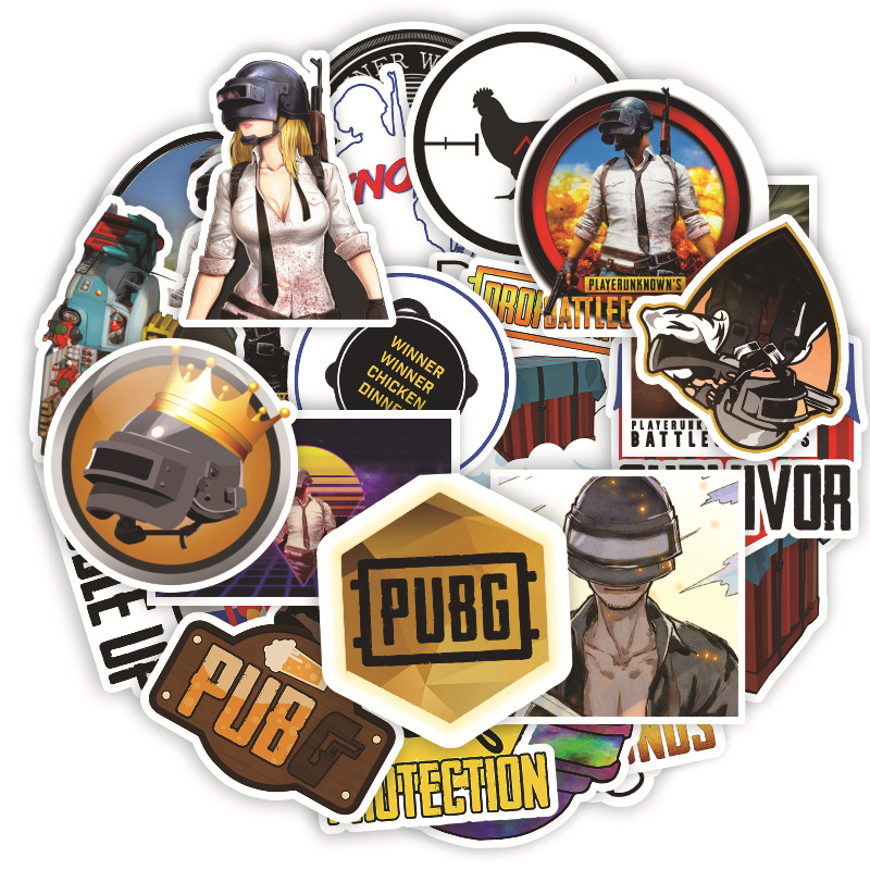 绝地求生pubg游戏吃鸡大逃杀贴纸行李箱拉杆箱电动车贴纸汽车贴纸