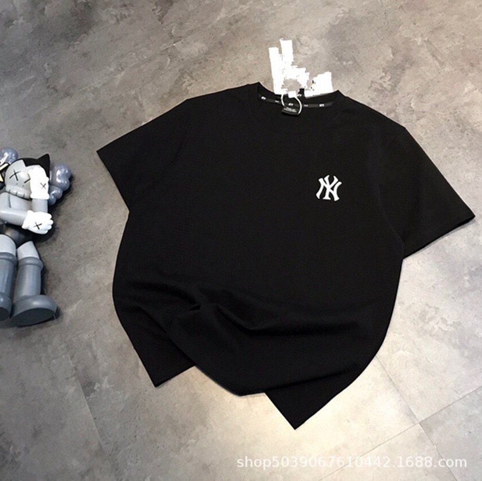 mlb潮牌男女情侣款后背老花满印字母ny休闲宽松短袖t恤 一件代发