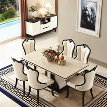 人造大理石餐桌椅长桌子饭桌韩式后现代小户型时尚餐厅长方形