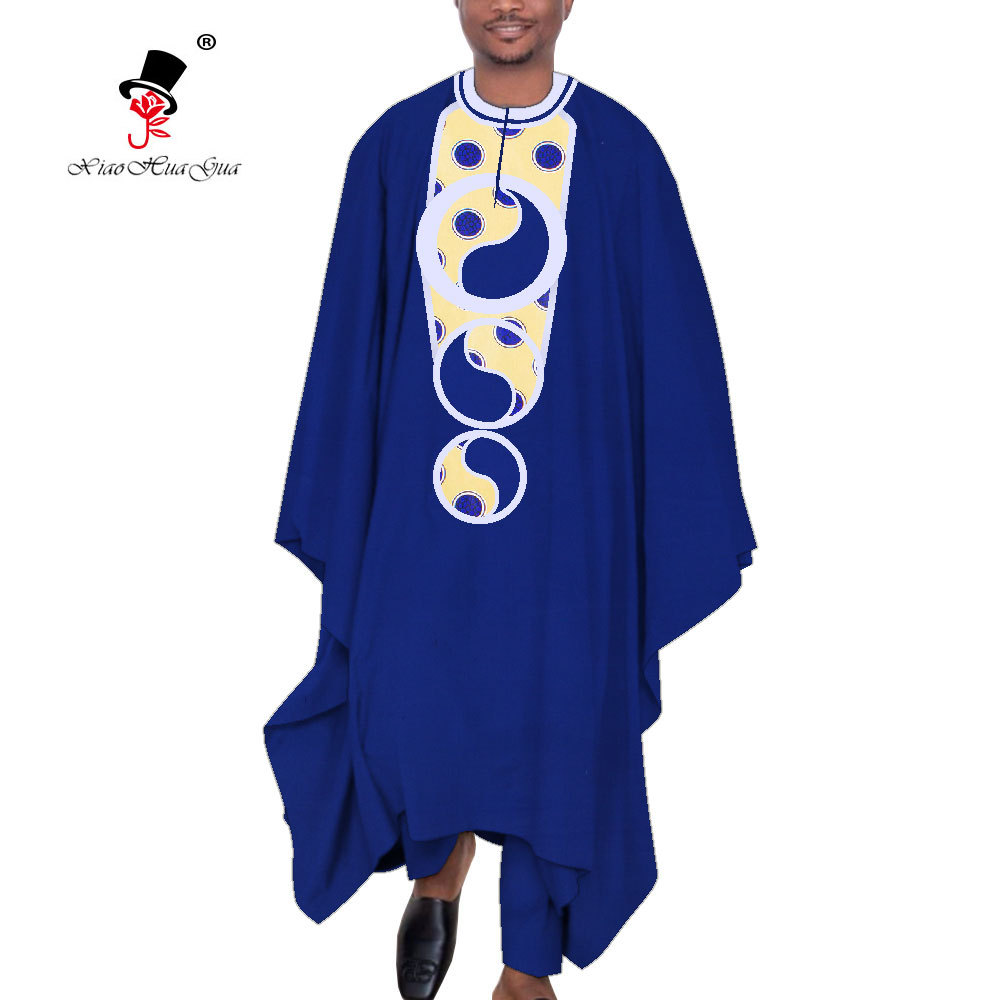 0成交0套非洲服装男士长袍衬衫和裤子3件套非洲印花传统非洲服装