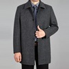 Middle and old age Autumn and winter thickening Mid length version wool Woollen cloth overcoat middle age dad Fur coat jacket XL