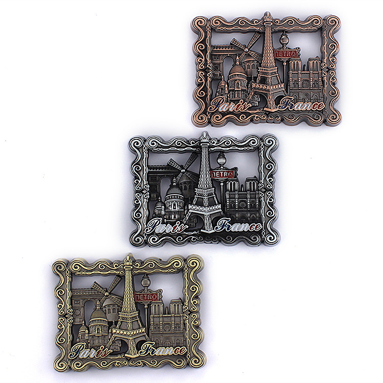 France Paris Metal Refrigerator Stickers Tourist Souvenir Zinc Alloy Fridge Magnet Customized Gift