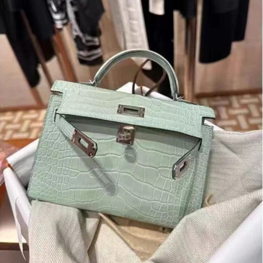 小众鳄鱼皮凯莉包包女2024新款轻奢百搭手提单肩包高级时尚斜挎包