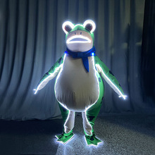 LED发光网红青蛙人偶服抖音同款表演搞怪卡通玩偶服充气气氛服装