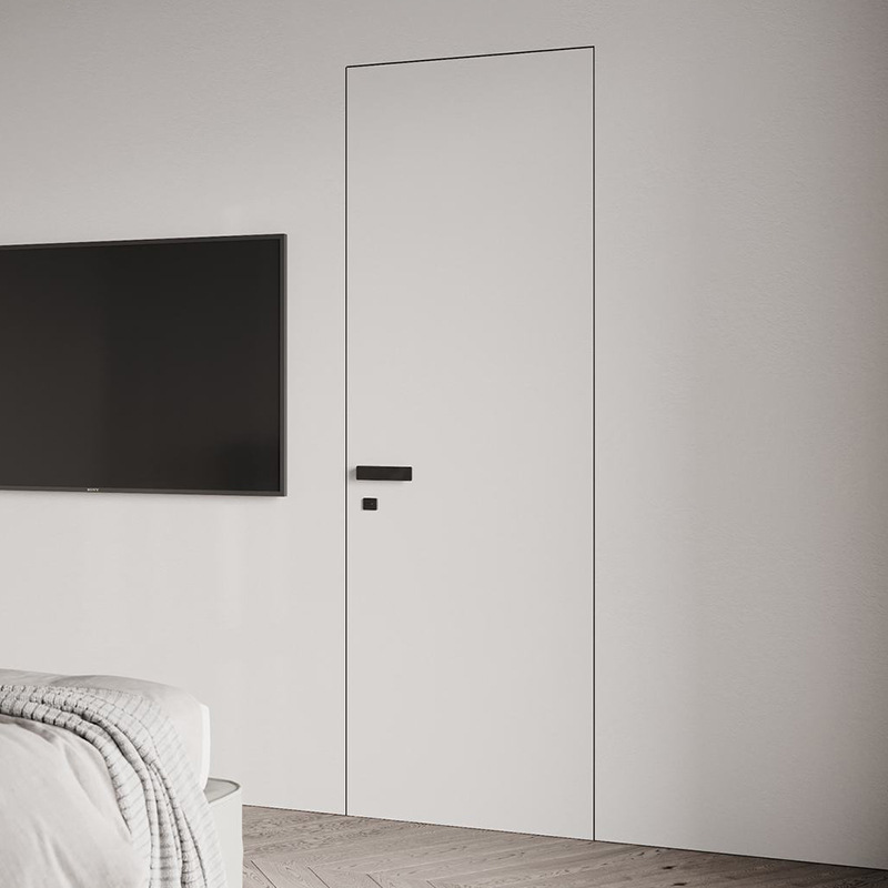现代极简隐形门暗门背景墙客厅一体室内卧室卫生间极窄无框铝木门