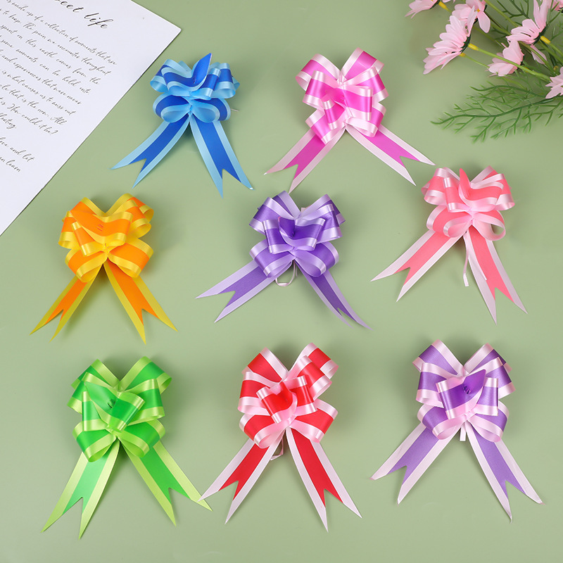 50号大号婚车装饰双色蝴蝶结拉花彩带结婚庆礼品盒包装蝴蝶结彩带