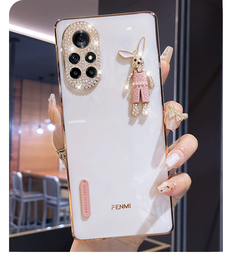 适用华为nova8手机壳潮牌nova8pro硅胶手机套水钻卡通可爱兔子