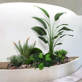 高仿真绿植室内大型造景植物落地旅人蕉盆栽景观组合商城橱窗装饰