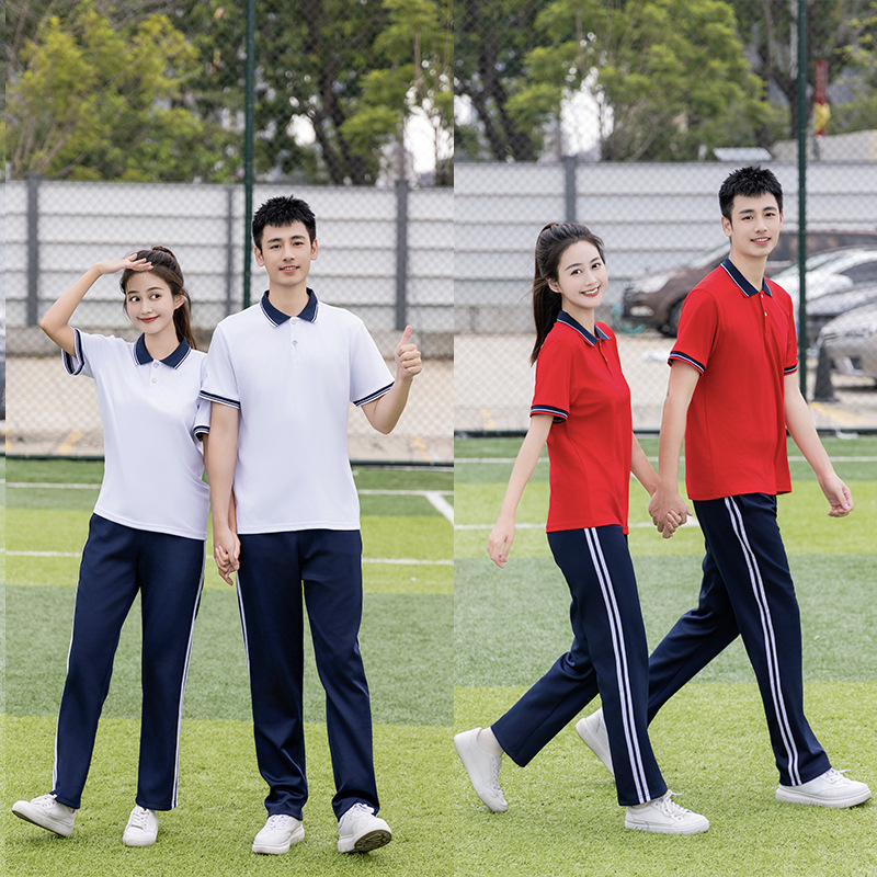 校服套装中学生毕业班服夏季短袖初中高中生演出服学院风运动会