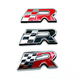 适用菲亚特 菲翔 致悦车贴赛旗r cupra标 黑白格r中网标 改装车标